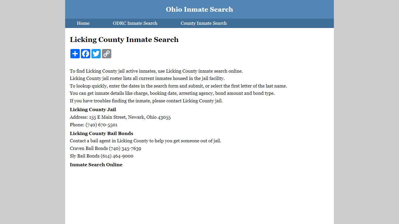 Licking County Inmate Search